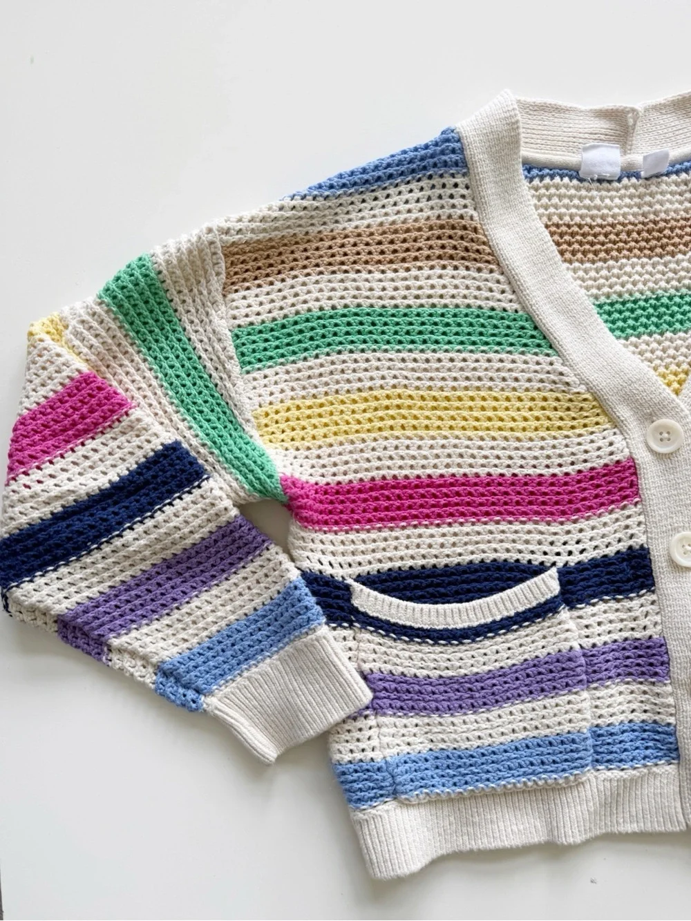 GAP Rainbow Open Knit Cardigan size Large / 10